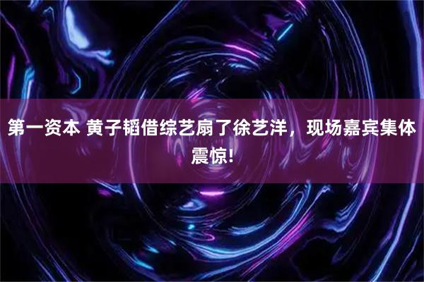 第一资本 黄子韬借综艺扇了徐艺洋，现场嘉宾集体震惊!